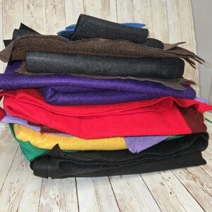 2 lb 11 oz Mixed Craft Felt Fabric Lot Assorted Colors Large Pieces Scrap Bundle